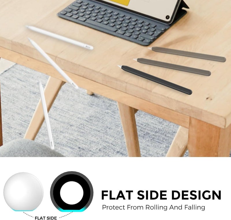 Ahastyle 2 Pack Silicone Apple Pencil (USB-C) Case 2023 Ultra Thin Proteative Cover Skin Apple Pencil Sleeve Anti-Slip Grip Compatible with Apple Pencil USB C (Black & White) - Image 5